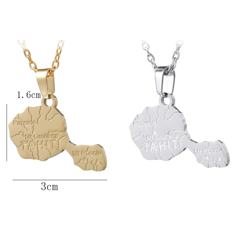 Ожерелье из нержавеющей стали с подвеской в виде карты рониу для мужчин и женщин -