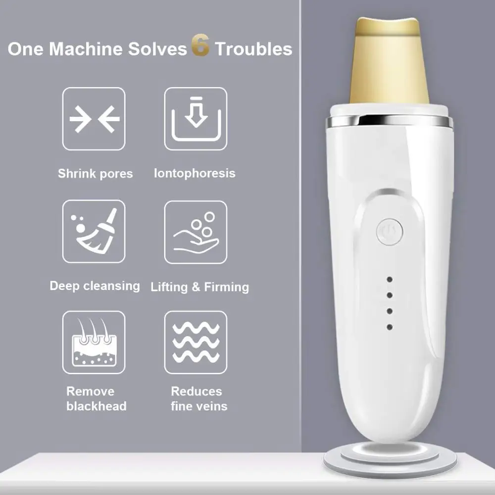 Ультразвуковой скребок для кожи профессиональный глубокой очистки лица 24