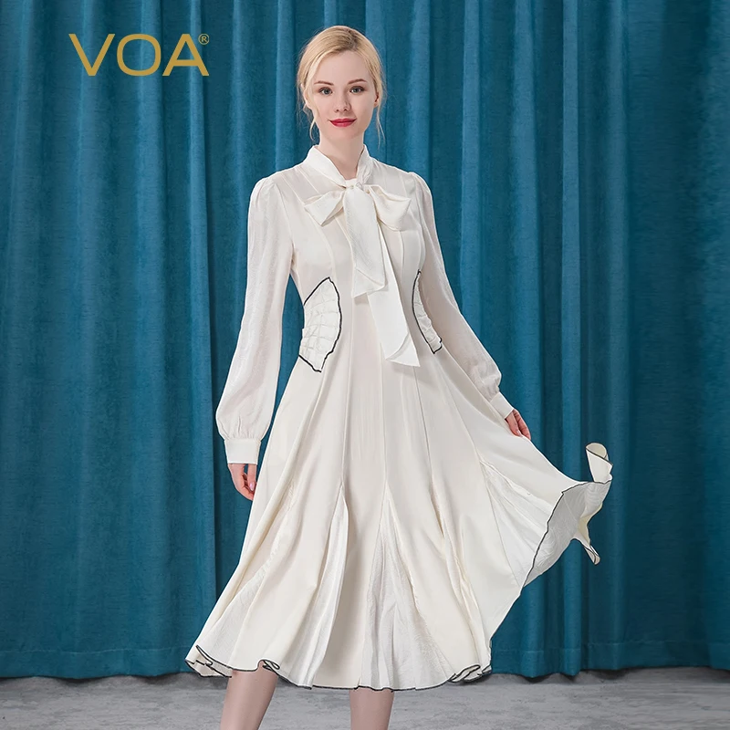 VOA белое шелковое длинное платье для женщин вечерние женские ночные летние