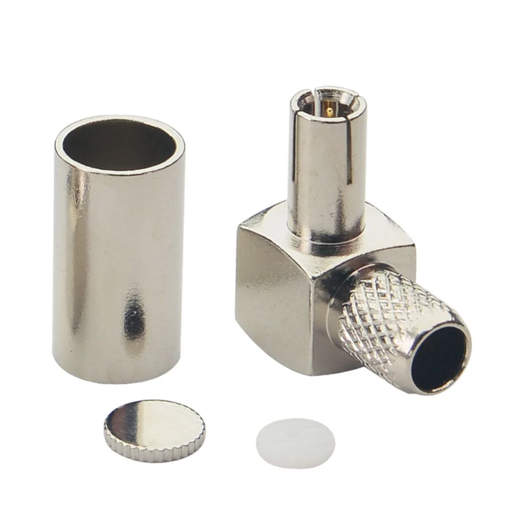 

TS9 Male Right Angle Crimp For RG58 RG400 RG142 LMR195 Cable RF Coaixal Connector Nickplated