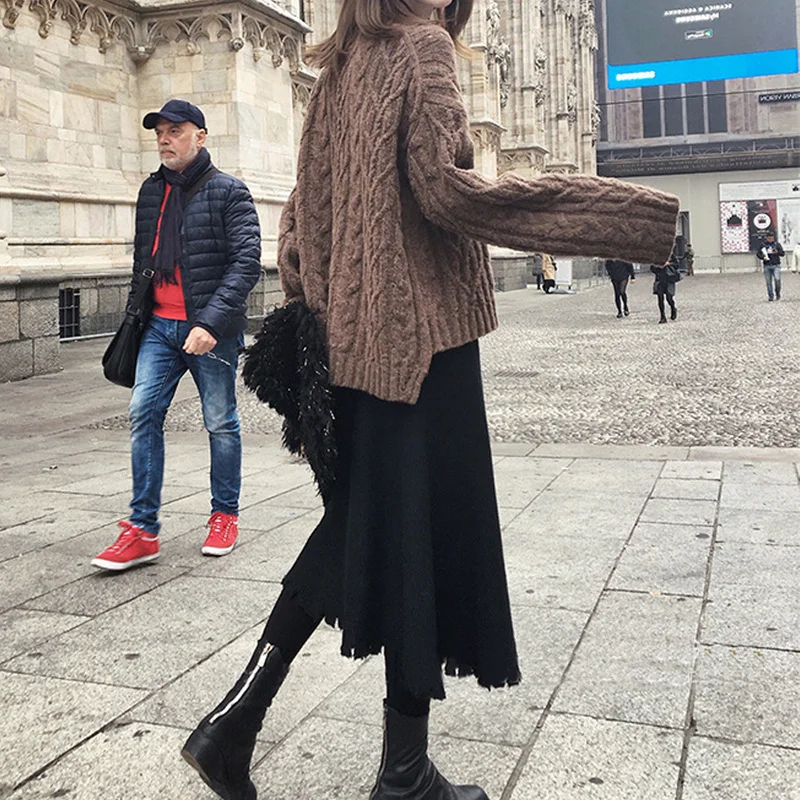 

Женская осенне-зимняя плиссированная юбка из шерсти, новинка 2021