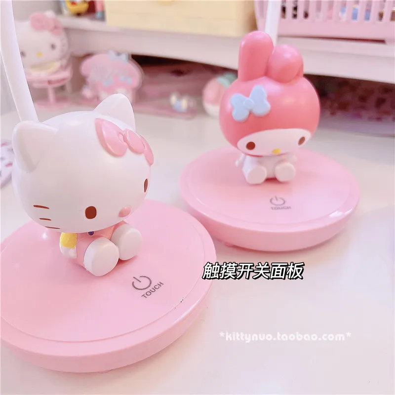 Sanrioed Kawaii My Melody Cinnamoroll Kuromi Настольный светодиодный обучающий ночсветильник для