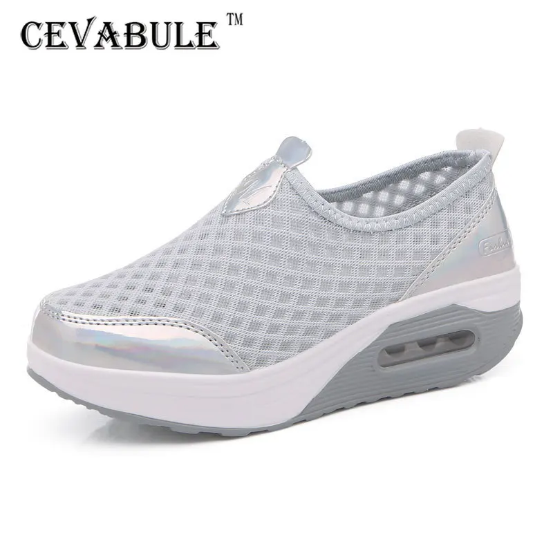 

CEVABULE Women's Single Shoes Thick Soles, Muffin Shoes Style Rocking Shoes, Air Cushion, Women's Sleeper Leisure LCH-DDH442