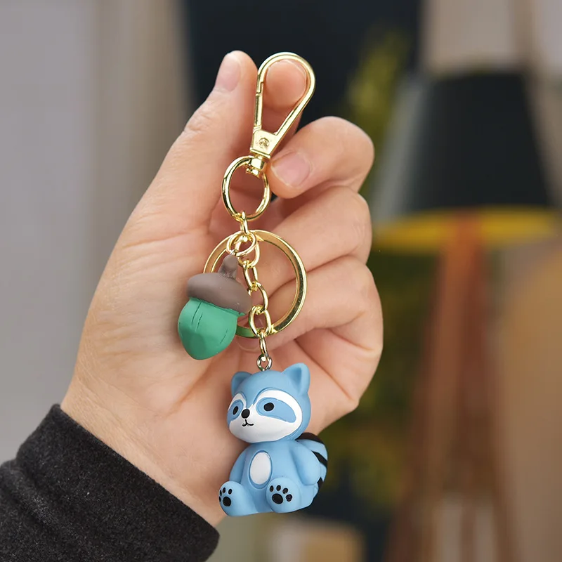 Корейский мультяшный брелок с маленькой куклой енота милый в стиле аниме для