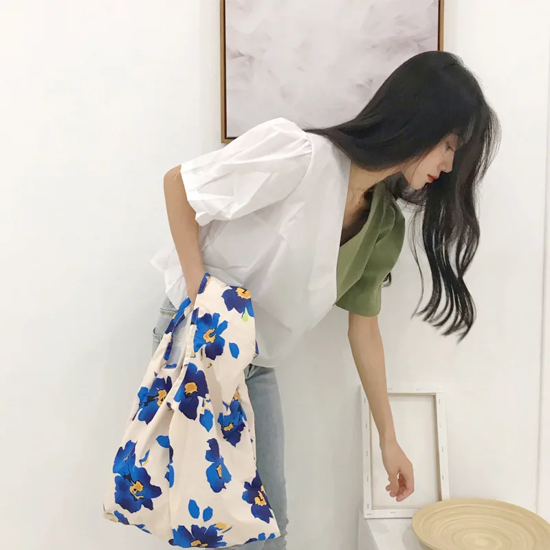 Youda оригинальная простая сумка с цветочным узором портативная большая Холщовая