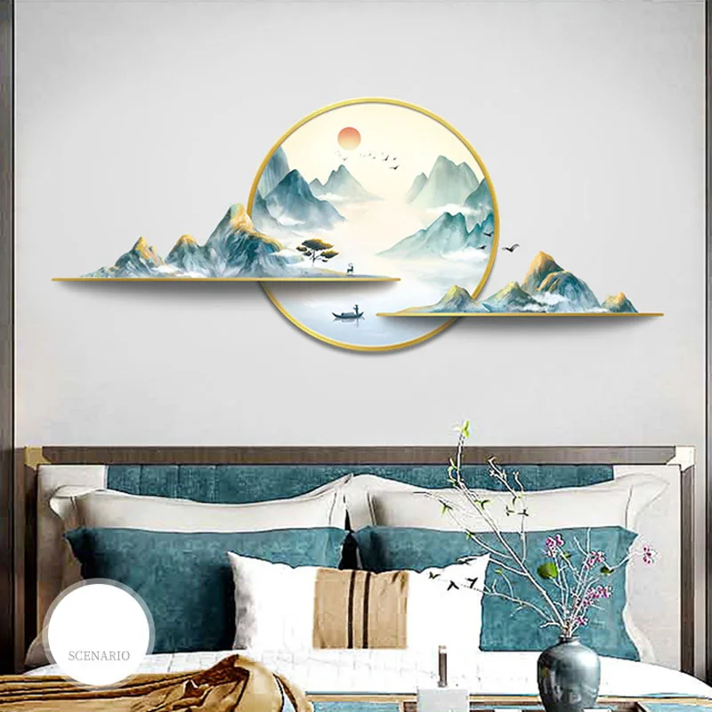Творческий китайский стиль Wall art Наклейки декоративная роспись обои Гостиная фон