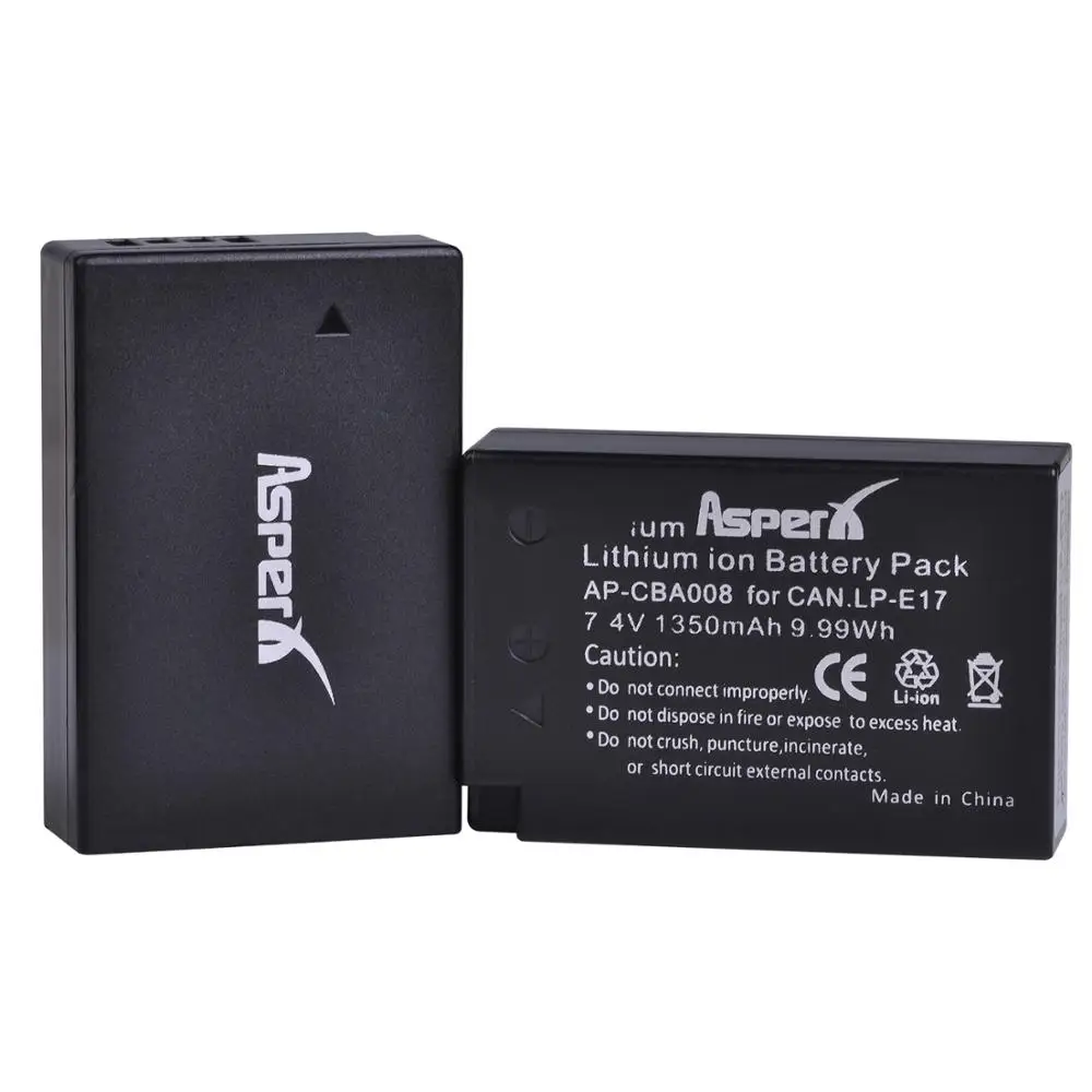 2 шт. 1350 мАч LP E17 светодиодный аккумулятор + встроенный USB двойное зарядное