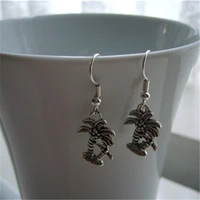 palm tree earrings antique silver color palm tree earrings palm tree charm earrings miniature palm tree