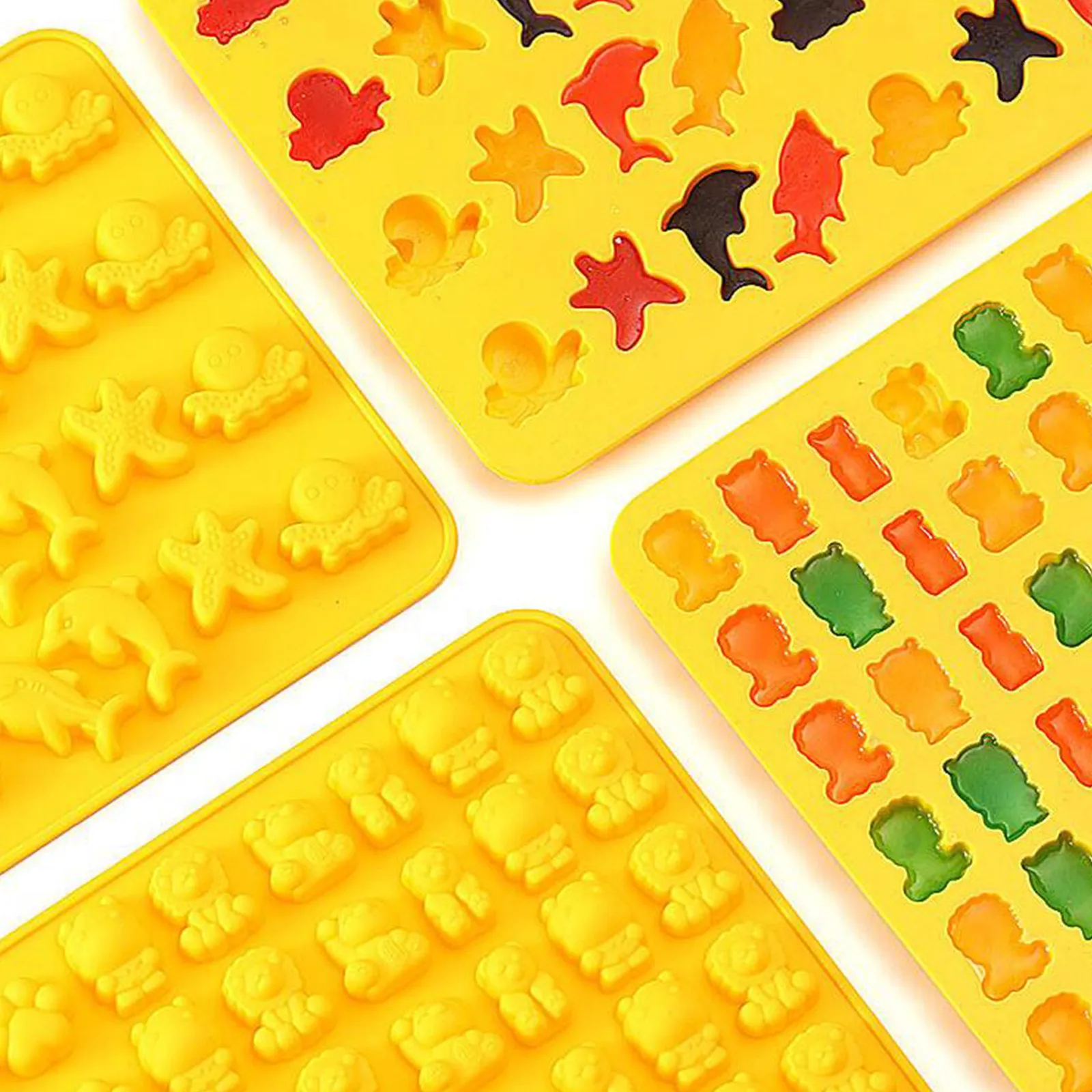 

Food grade Mini Kinds Dolphin starfish Animal Silicone Mold Dinosaur QQ Fondant Mold DIY Cookie Biscuit Chocolate Mold Bakeware