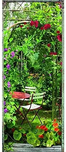 Настенная Наклейка на дверь самоклеящиеся водонепроницаемые обои для сада