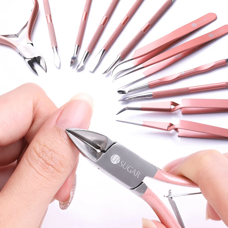 Удаление кутикулы UR SUGAR розовое золото из нержавеющей стали двухстороннее