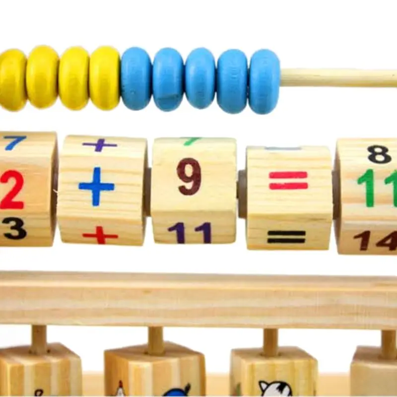 

Multifunction Wooden Abacus Counting Cognition Board Educational Math Toy Learning Stand for Children Gift