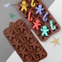 wholesale 12 piece snowman silicone chocolate mold silicone ice cube mold christmas style gingerbread man