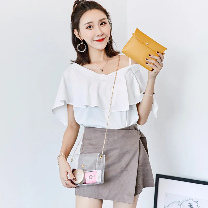 

2020 Fashion PVC Jelly Bag Women Small Transparent Shoulder Handbags Mini Mobile Phone Chain Crossbody Messenger Bag for Girls