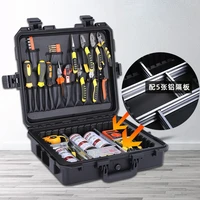 black plastic tool case waterproof aluminium potable dividers tool case trays briefcase boite a outils tools packaging dk50tb