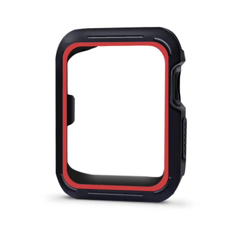 ТПУ чехол для Apple watch Case Apple watch 4/5 44 мм 40 мм силиконовые защитные часы бампер матч спортивный ремешок аксессуары 44 40 - Цвет: black red