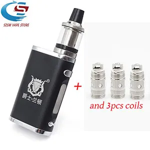 Black and 3 coils Электронная сигарета, регулируемый vape 80 Вт, комплект модов, Встроенный 2000 мАч, батарейный блок, 3 мл, бак, электронная сигарета, большой дымовой Атомайзер - Цвет: Black and 3 coils