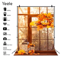 yeele autumn backdrop photographic forest leaves window baby portrait background photography for photo studio photophone props