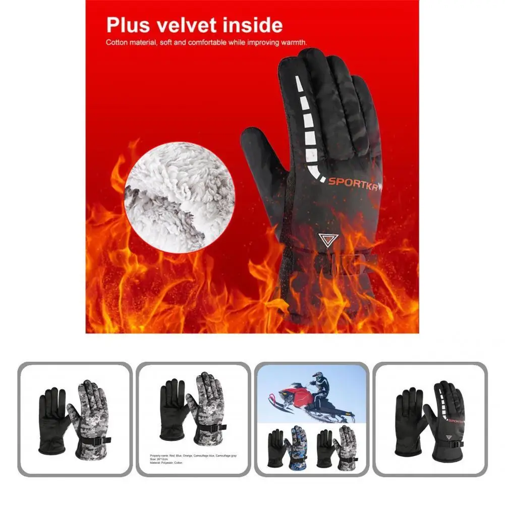 

Comfortable 1 Pair Useful Touchscreen Texting Outdoor Dress Gloves Men Ski Gloves Wind-proof for Climbing