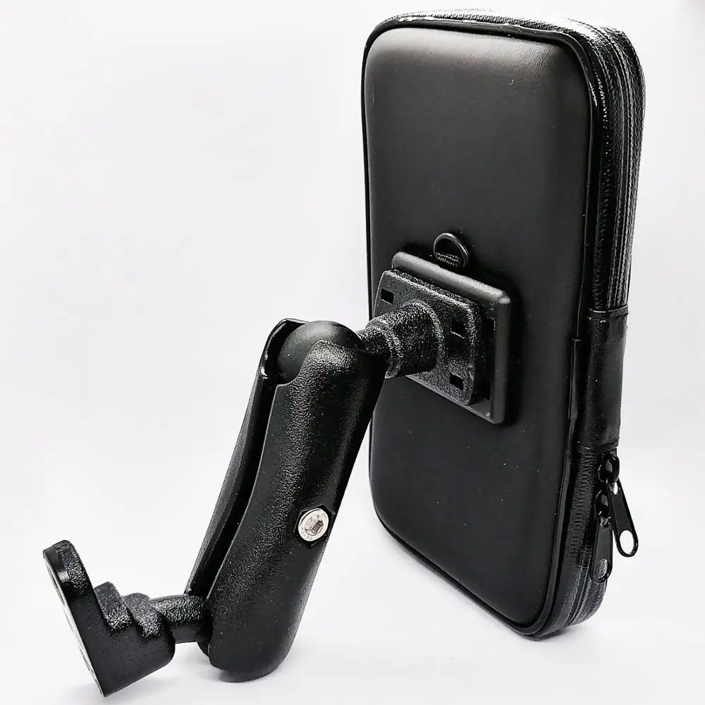 Motorcycle Scooter Mirror Rear View Cell Phone Mount Holder Waterproof Zipper Case for All Phones and GPS | Мобильные телефоны и