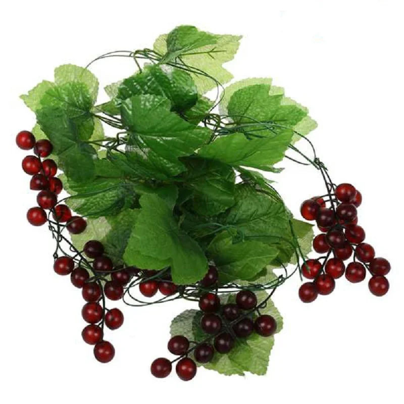 

2x Artificial Grape Vine Garland Fruit for Home Garden Decoration Wreath of Artificial Grape