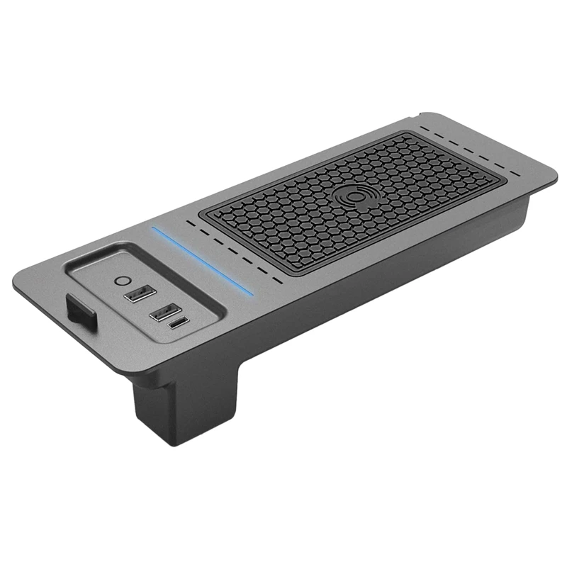 

Беспроводной автомобиля Зарядное устройство для Ford F-150 LTD 2017-2020 более быстрой зарядки с USB Порты и разъёмы Беспроводной смарт-телефон зарядн...