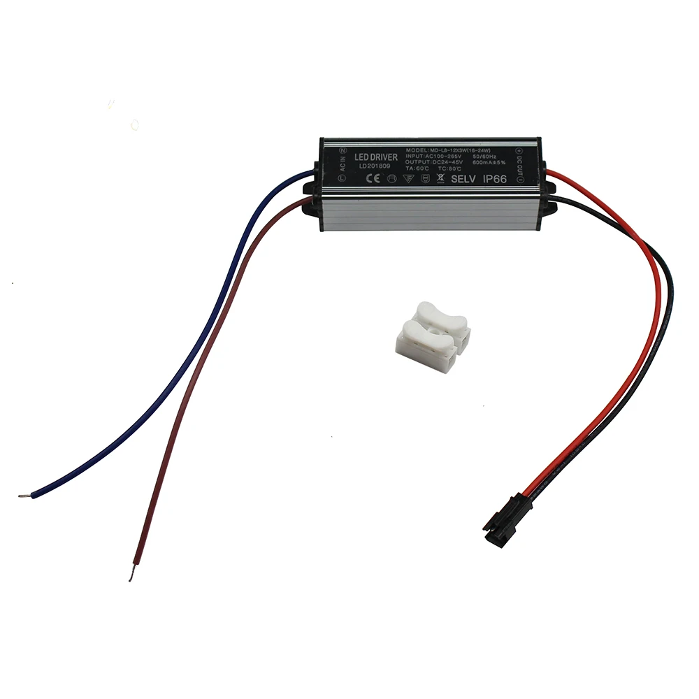 Алюминиевый светодиодный драйвер IP66 16-24 Вт 100 мА 265-В переменного тока источник