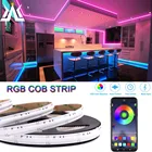 Светодиодная лента 768 LED s RGB COB 12 в 24 В, цветная диммируемая лента COB, гибсветильник световая полоса, 15 ярких лампочек, декоративная лампа высокой яркости, ночная лампа