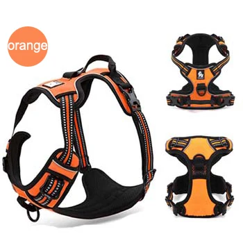 orange Truelove не Тянет Поводок для собак, регулируемый безопасный нейлоновый жилет для больших собак, мягкий светоотражающий уличный жилет для собак, поводок для питомцев, контроль - Цвет: orange