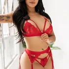 Комплект женского кружевного Бесшовного нижнего белья, сексуальные чулки нижнее белье, 4 шт.