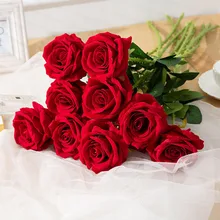 1Piece Rose Artificial Flower Fake Bouquet Flower Arrangement Accessories Wedding Holiday Gift Home Decoration Valentine's Day