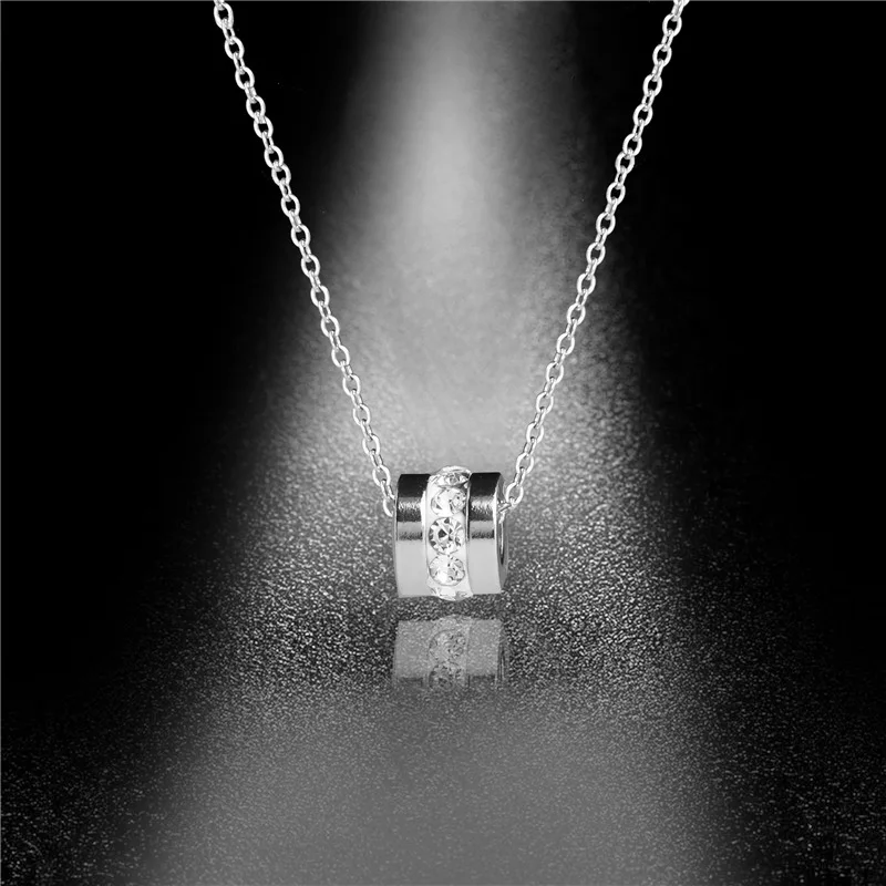 Ожерелье из нержавеющей стали с монограммой кулон в виде цилиндра цепочкой