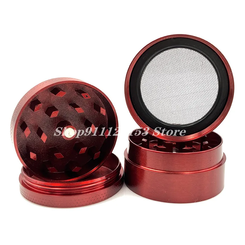 

1pcs 4-layer Aluminum Herbal Herb Tobacco Grinder Smoke Grinders Smoking Pipe Accessories Multiple Colors are Available