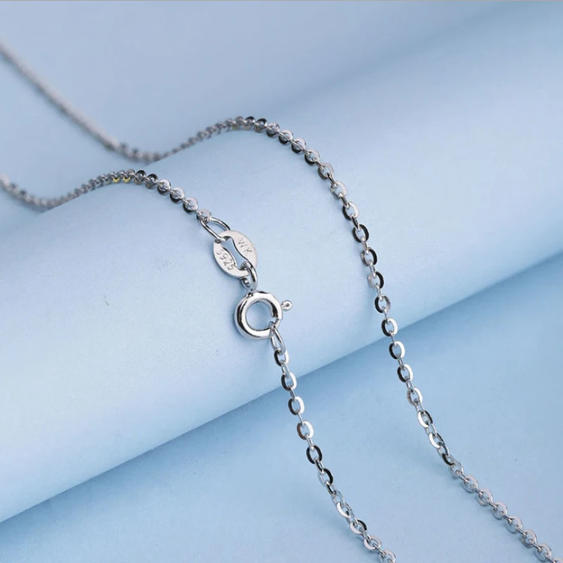 O Chain Подлинная стерлингового серебра 925 пробы водная цепочка «Волна» Для женщин 40 см/45 см 0,7/0,8 мм цепочка ожерелье LPN01 - Окраска металла: O Chain