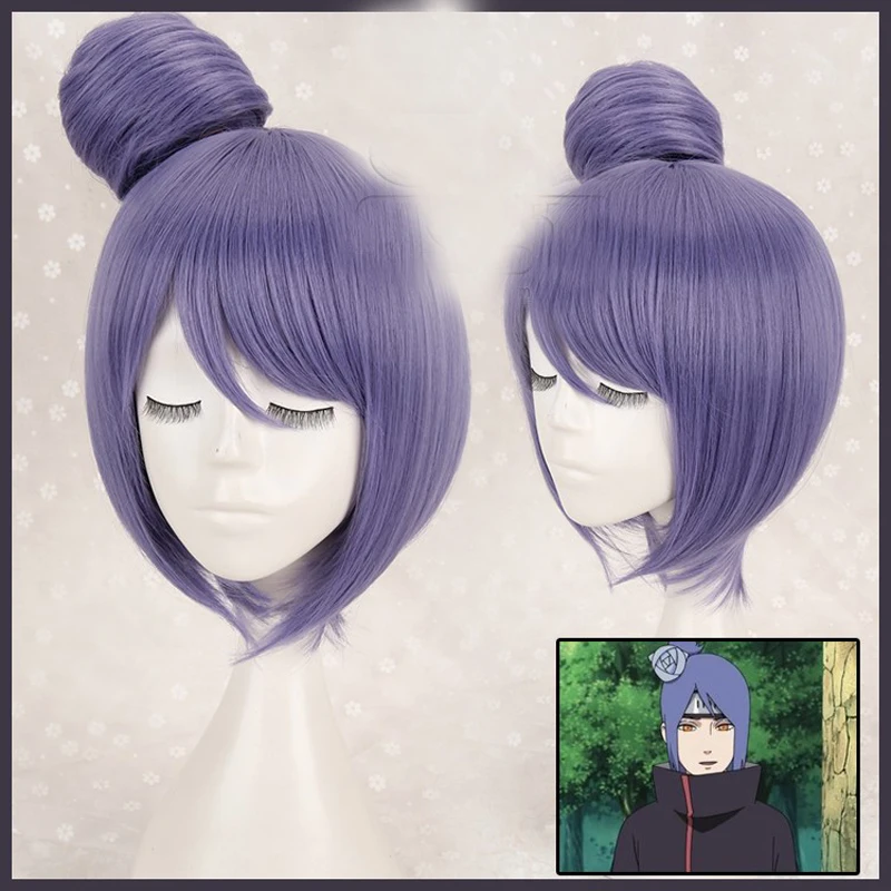Парики для косплея Konan женщин аниме-вечеринка 30 см короткие прямые синтетические