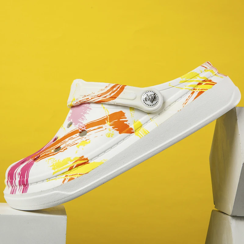 Сандалии унисекс из ЭВА легкие пляжные туфли плоская подошва клоги зеленые