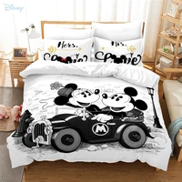 black white disney mickey mouse classic cars pattern bedding set cartoon boys girls kids baby adults duvet cover pillowcase gift
