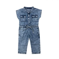 pudcoco us stock fashion toddler baby kids girl denim overall romper sleeveless solid jumpsuit outfits clothes