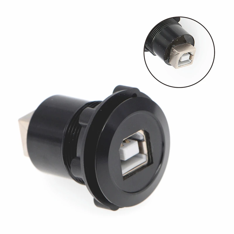 Металлическая розетка USB ELEWIND диаметр монтажа панели 22 мм (USB2.0 мама B-мама B) |