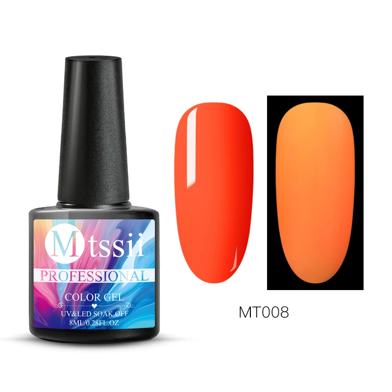 BS05827 Mtssii 8ml Glow In Dark Fluorescent Neon Luminous Uv LED Soak Off Gel Varnish Lighting In Night Semi Permanent Varnish Enamel - Цвет: BS05827