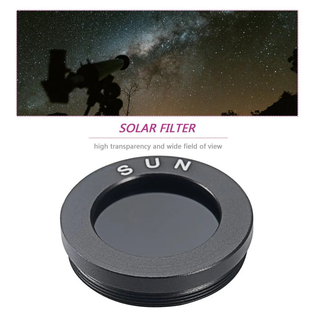 Accessoires de télescope astronomique 0.965 /1.25  filtres solaires noirs  filetage Standard