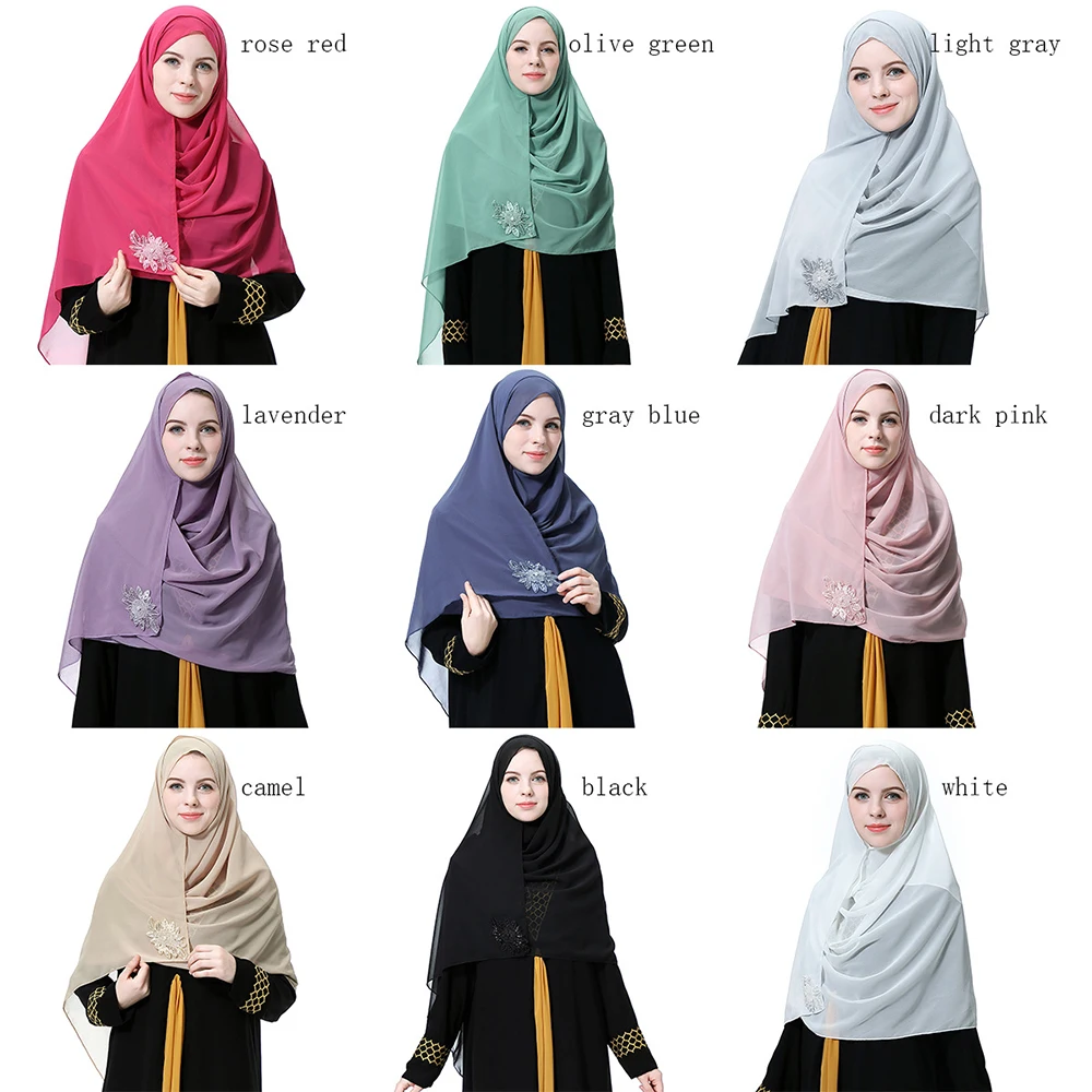 Модное шифоновое мусульманское тюрбан турецкий марокаин элегантное хиджаб