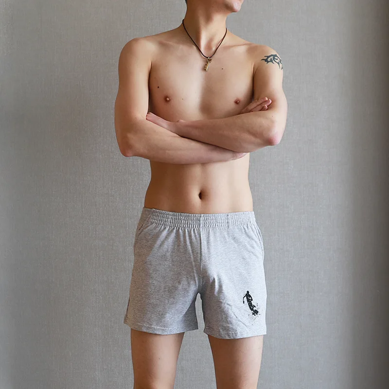 Мужские пижамные шорты с принтом мягкие летние для сна домашние штаны размера