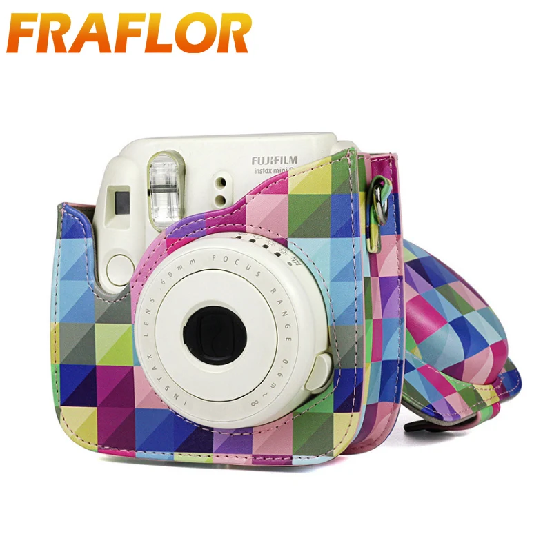 Цветная Сетчатая Сумка через плечо для камеры Polaroid Fuji Fujifilm Instax Mini 8 + 9 чехол из