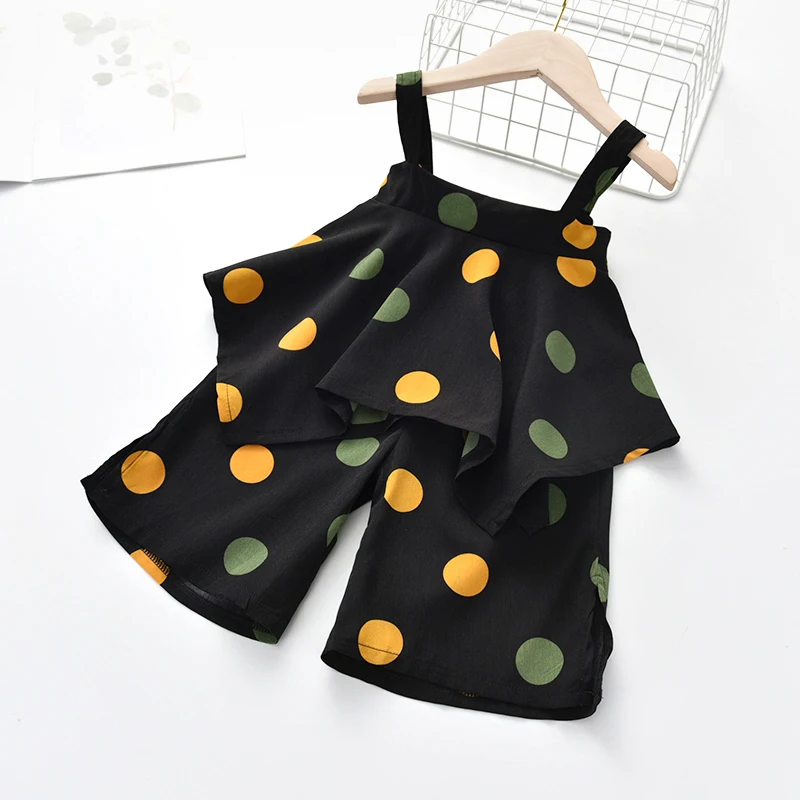 2 шт. Детский комплект из топа на подтяжках и брюк с широкими штанинами|Комплекты