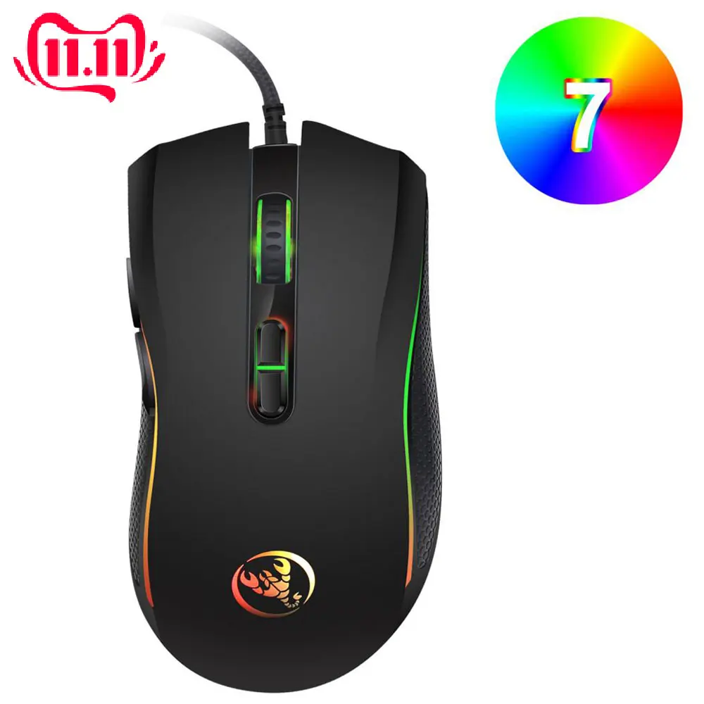 Компьютерный ноутбук ПК 7 RGB подсветка игровая мышь 1200 1600 2400 3200 точек/дюйм