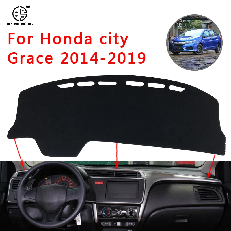 PNSL Car Dashboard Cover Dash Mat Pad Carpet For Honda city Grace 2014-2019 Sun protection anti - slip uv | Автомобили и