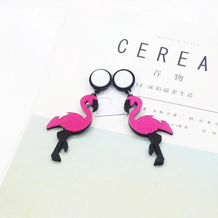 Серьги-подвески Hyperbole в Корейском стиле с фламинго для женщин и девушек модные