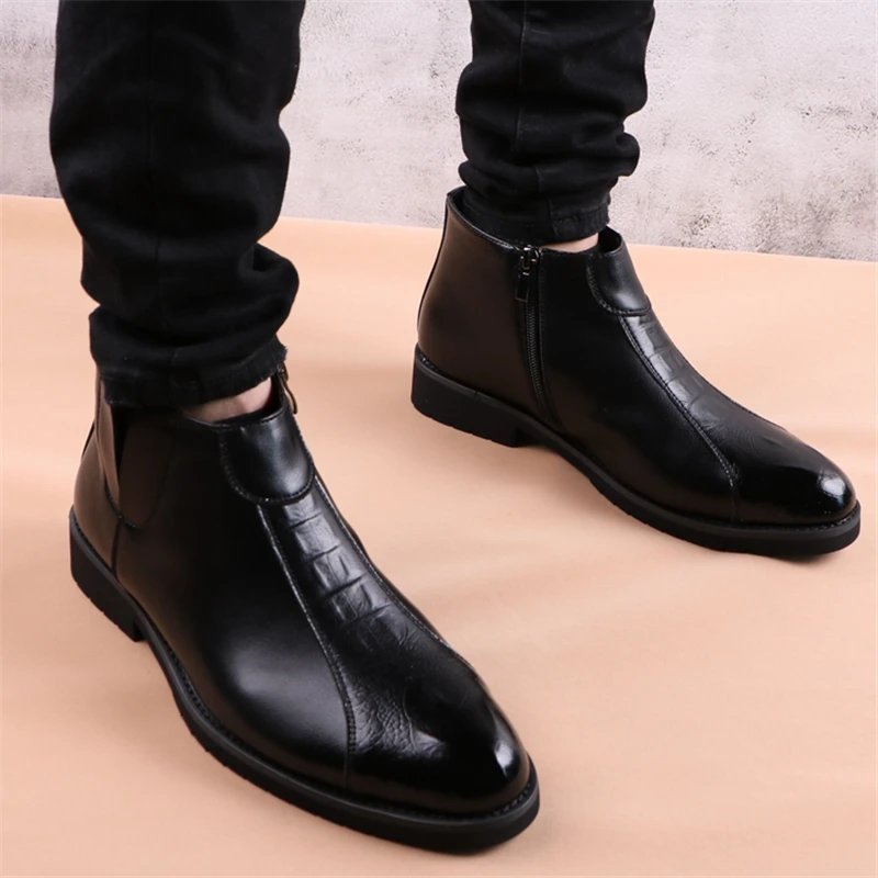 Ботильоны мужские классические винтажные кожаные ботинки Повседневная модная