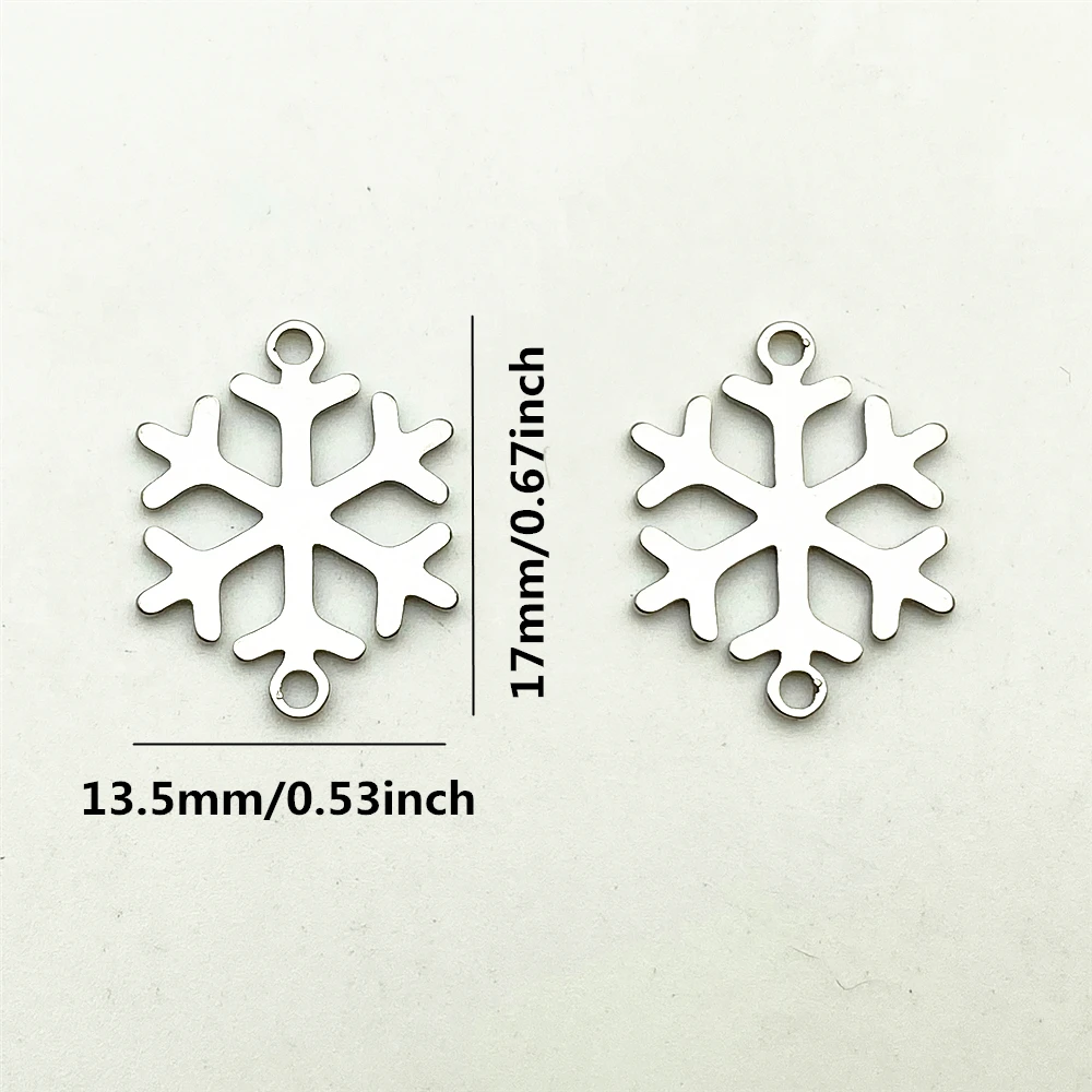 10pcs Winter Snowflake Charm Bracelet Pendant Stainless Steel Connector Connectors Jewelry Handmade Diy Making | Украшения и